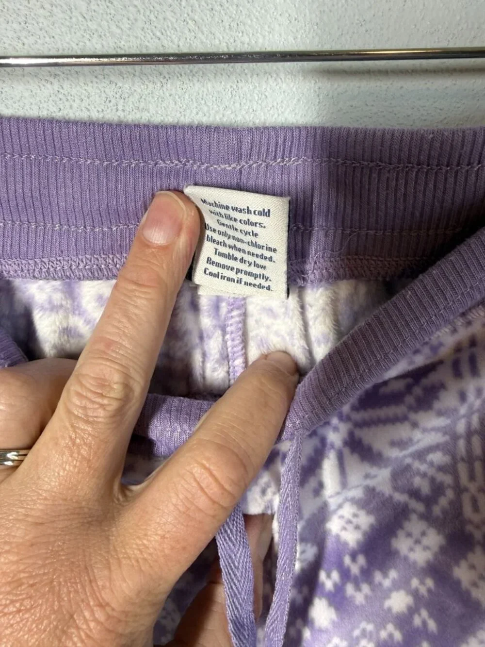 Croft‎ & Barrow Snowflake Fleece Pajama Set Medium Purple/White Soft Cozy Lounge